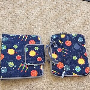 Pottery Barn Kids Navy Space Planets Binder, Pencil Pouch & Tablet or iPad Set